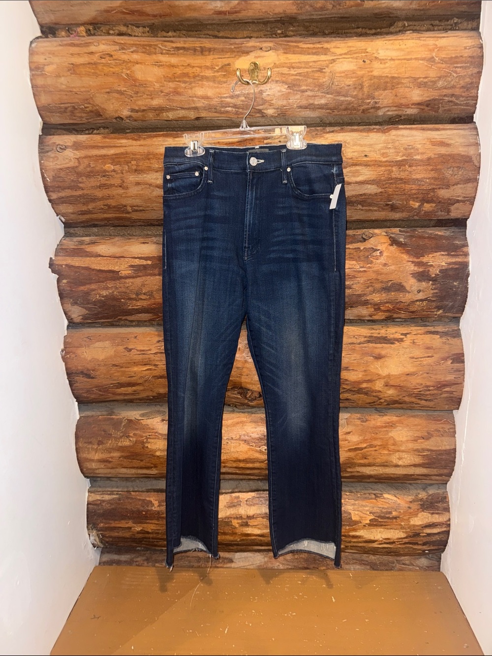 💙NWOT MOTHER insider crop step fray Dark Indigo High-Rise Skinny Jeans